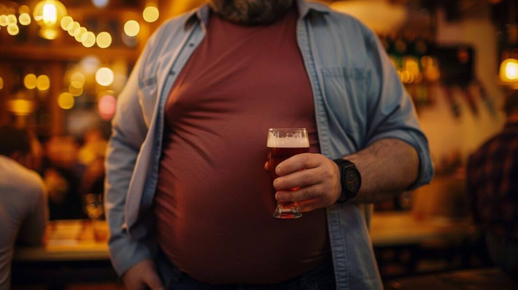 man with a beer belly